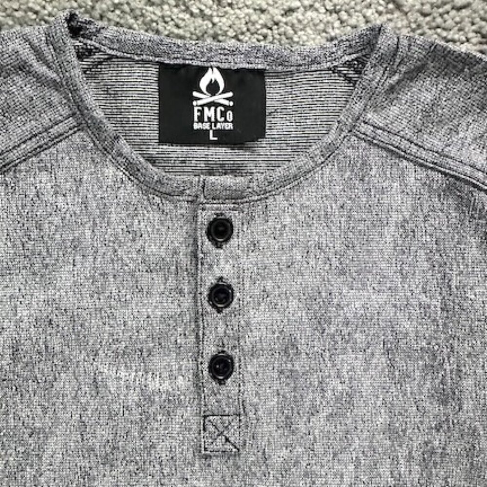 First MFG. Co. - FMCo Base Layer Henley Mens Shirt - Sz. L - 3x Warmer than Wool - Picture 4 of 9